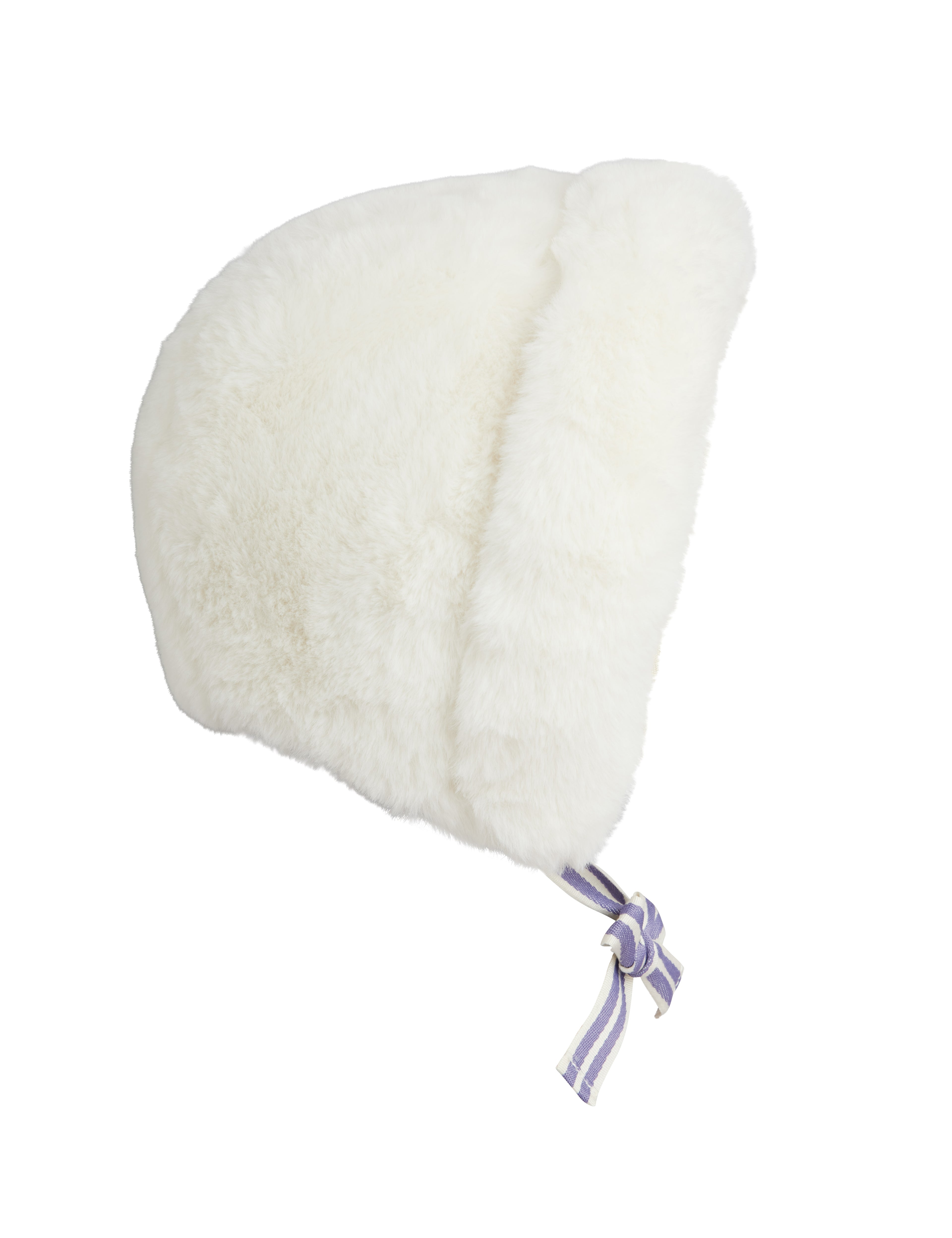 Mini Rodini Faux Fur Fold Up Hat - Off White