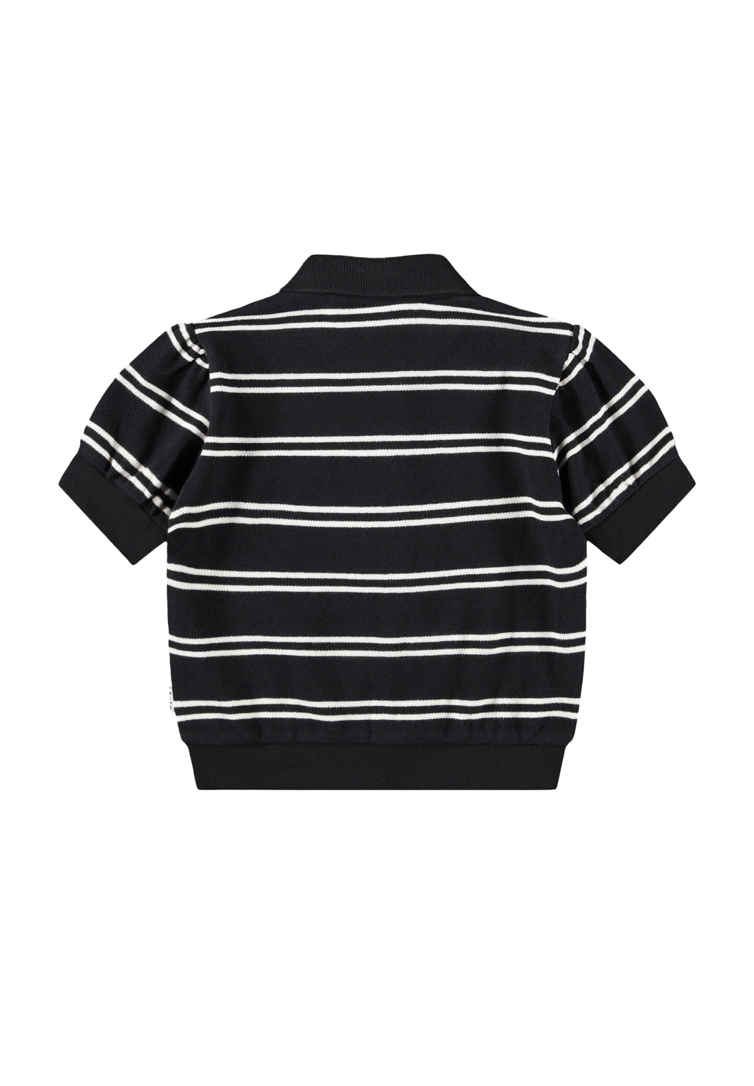 Molo Raki Short Sleeve Polo Shirt - Black Ivory Stripe
