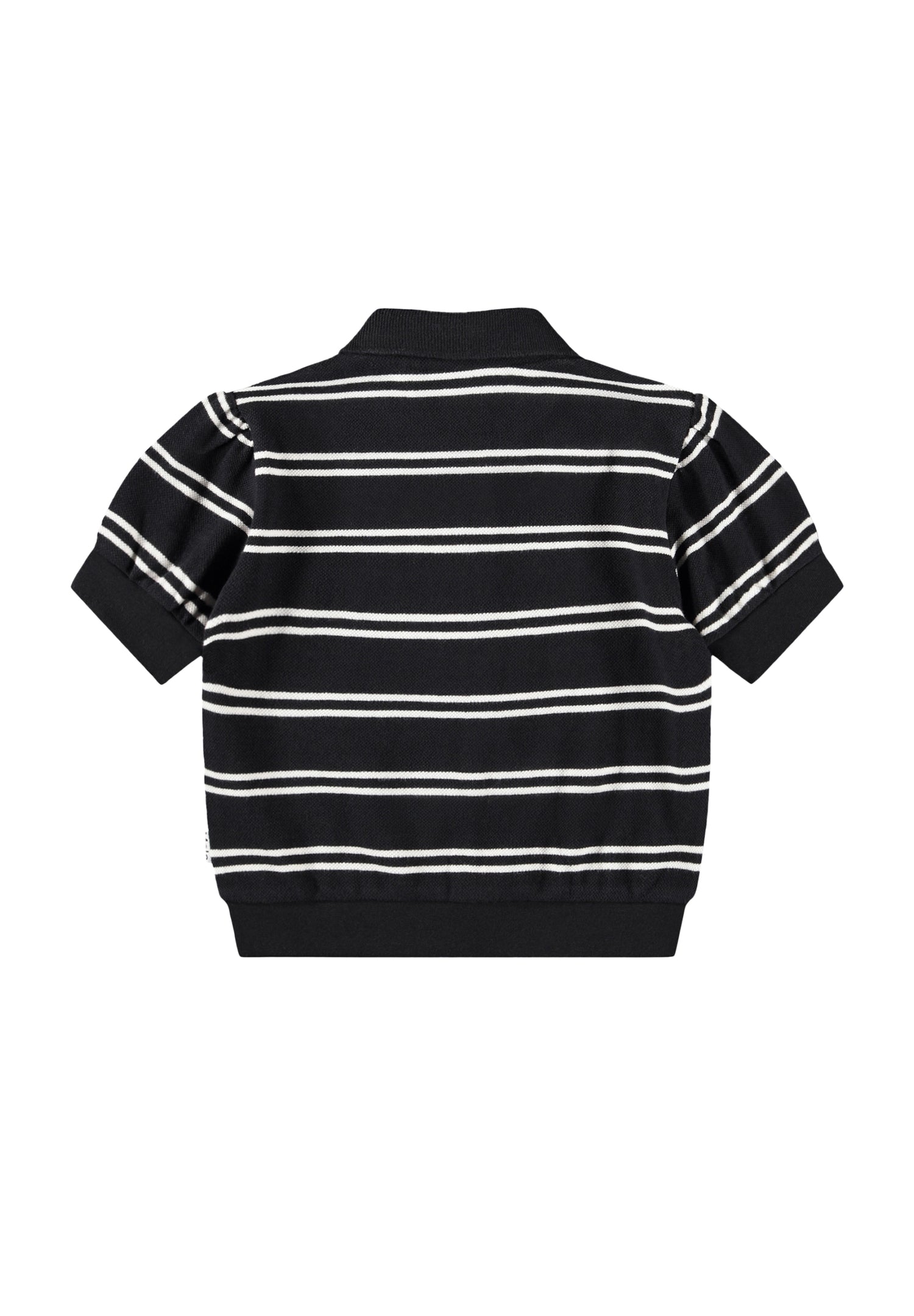 Molo Raki Short Sleeve Polo Shirt - Black Ivory Stripe