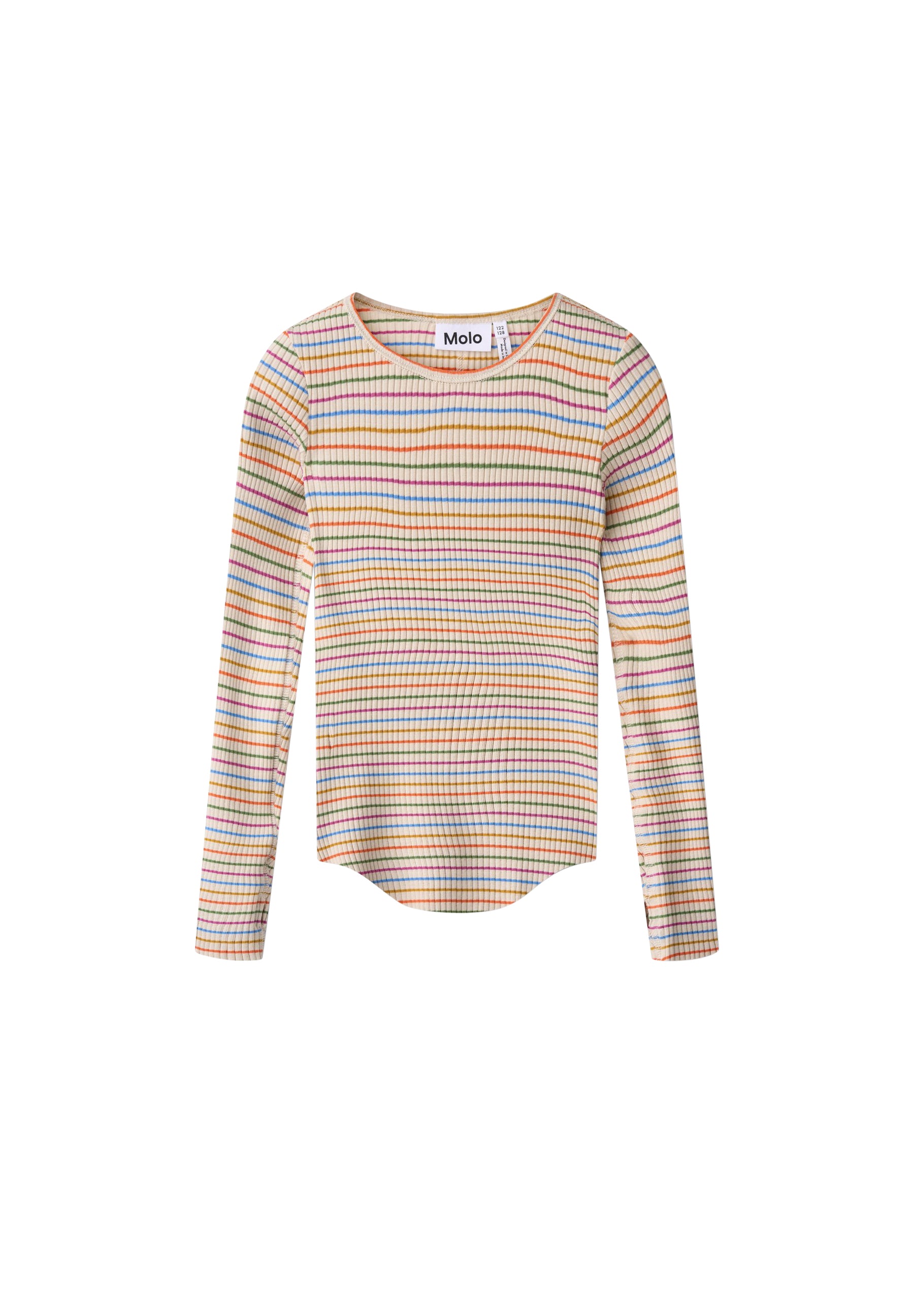 Molo Rochelle Long Sleeve T-shirt - Sand Rainbow