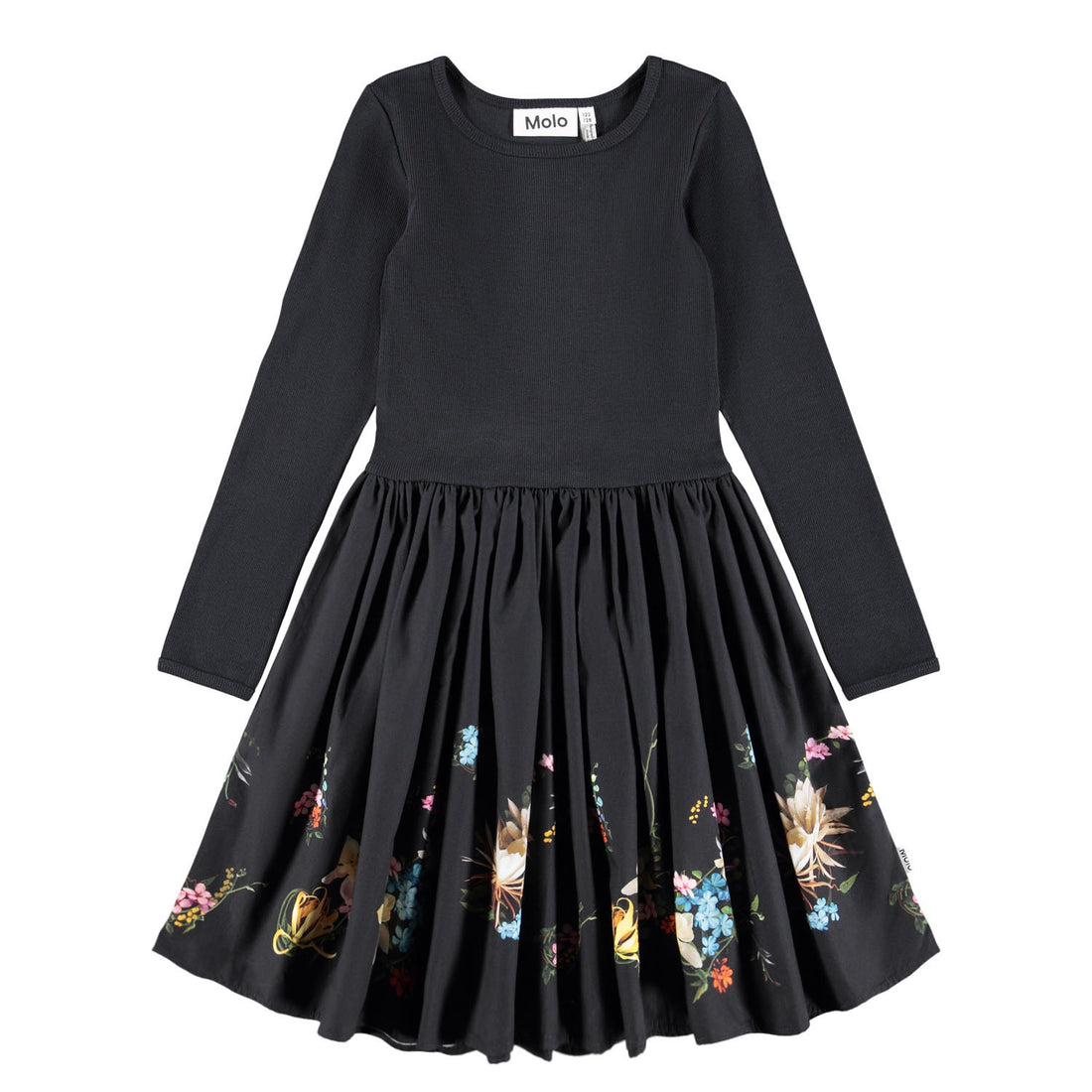 Molo Casie Long Sleeve Dress - Paisley Border