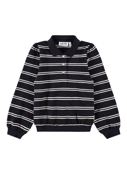 Molo Ravi Polo - Black Ivory Stripe