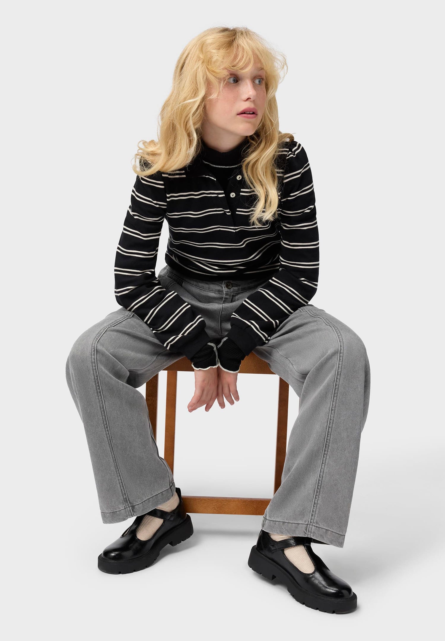 Molo Ravi Polo - Black Ivory Stripe