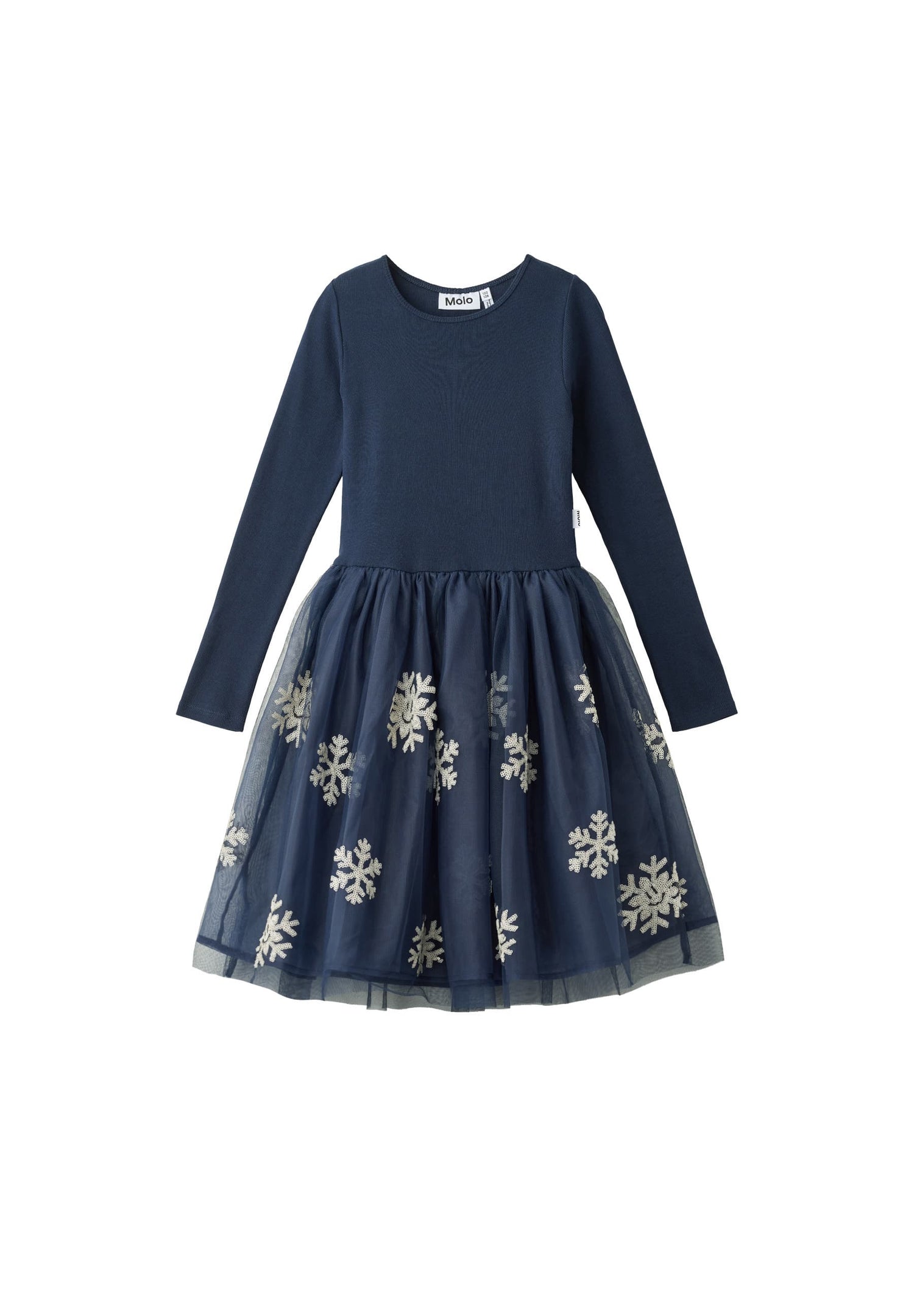 Molo Cyrus Long Sleeve Dress - Snowflakes