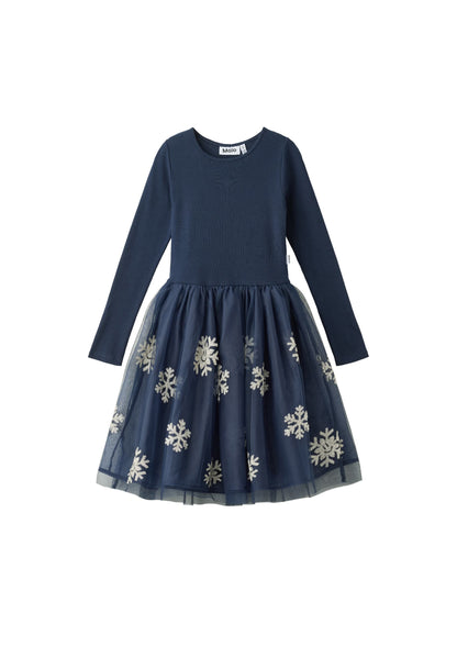 Molo Cyrus Long Sleeve Dress - Snowflakes