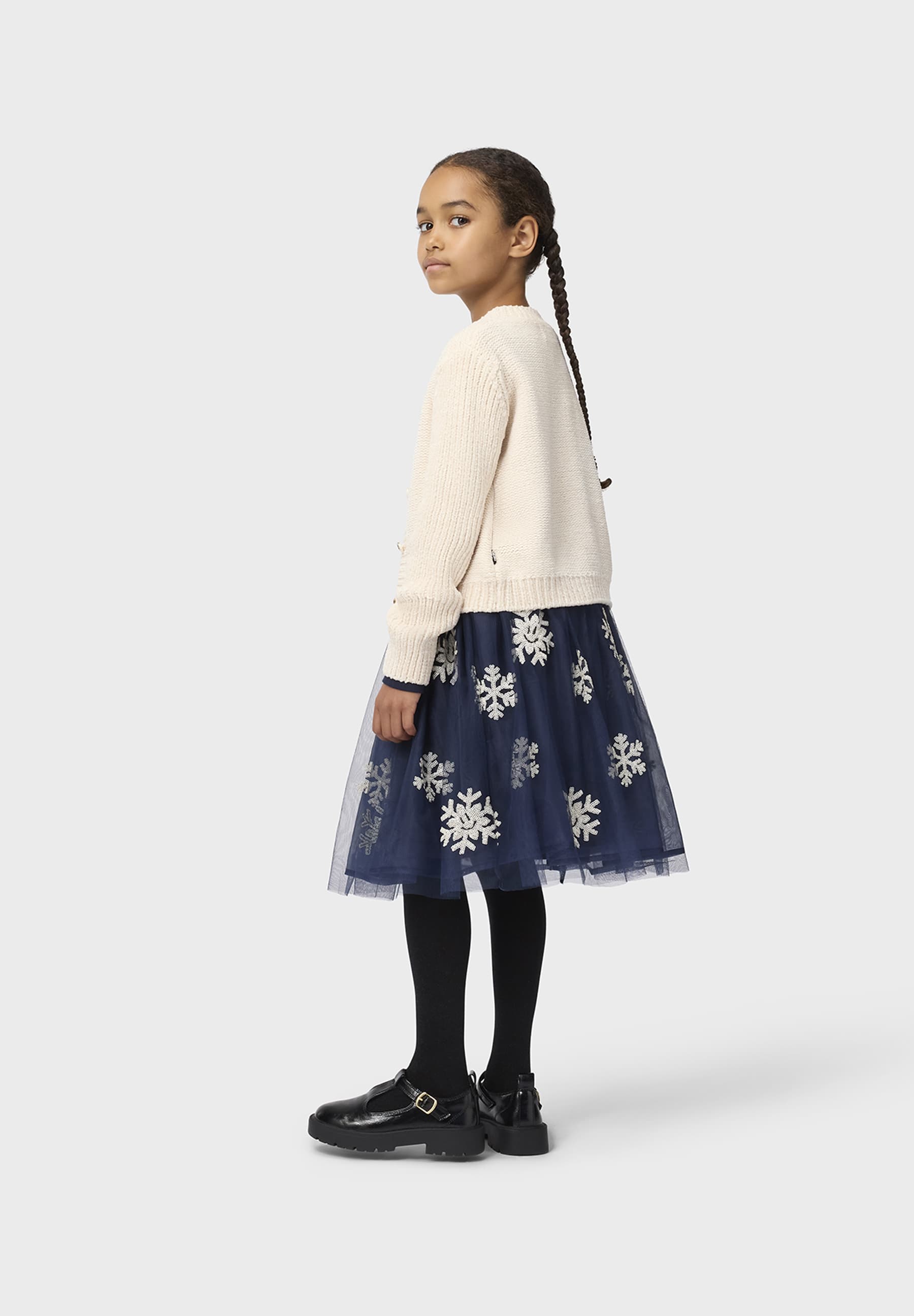 Molo Cyrus Long Sleeve Dress - Snowflakes