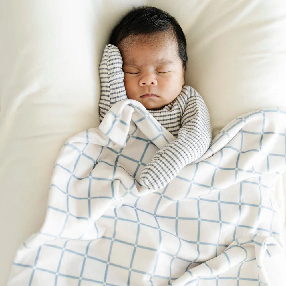 Saranoni Minky Stretch Receiving Blankets - Grid