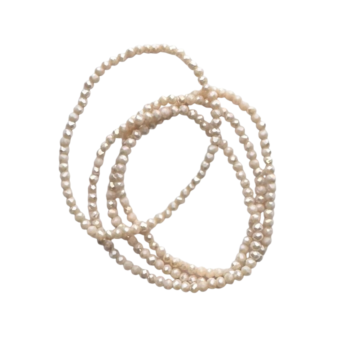 Malibu Sugar Crystal Beaded Bracelets - Vanilla