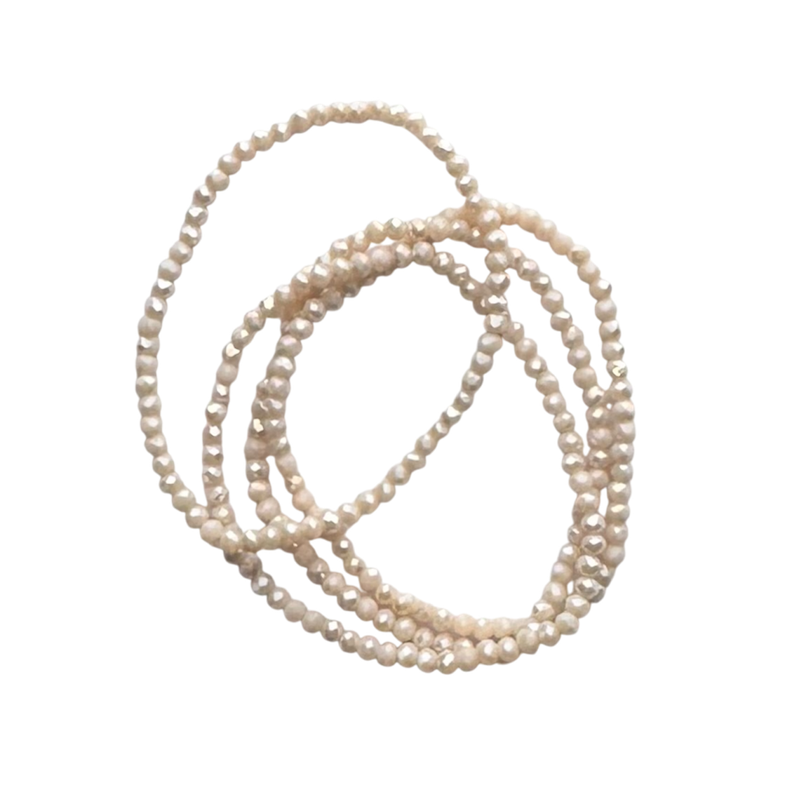 Malibu Sugar Crystal Beaded Bracelets - Vanilla