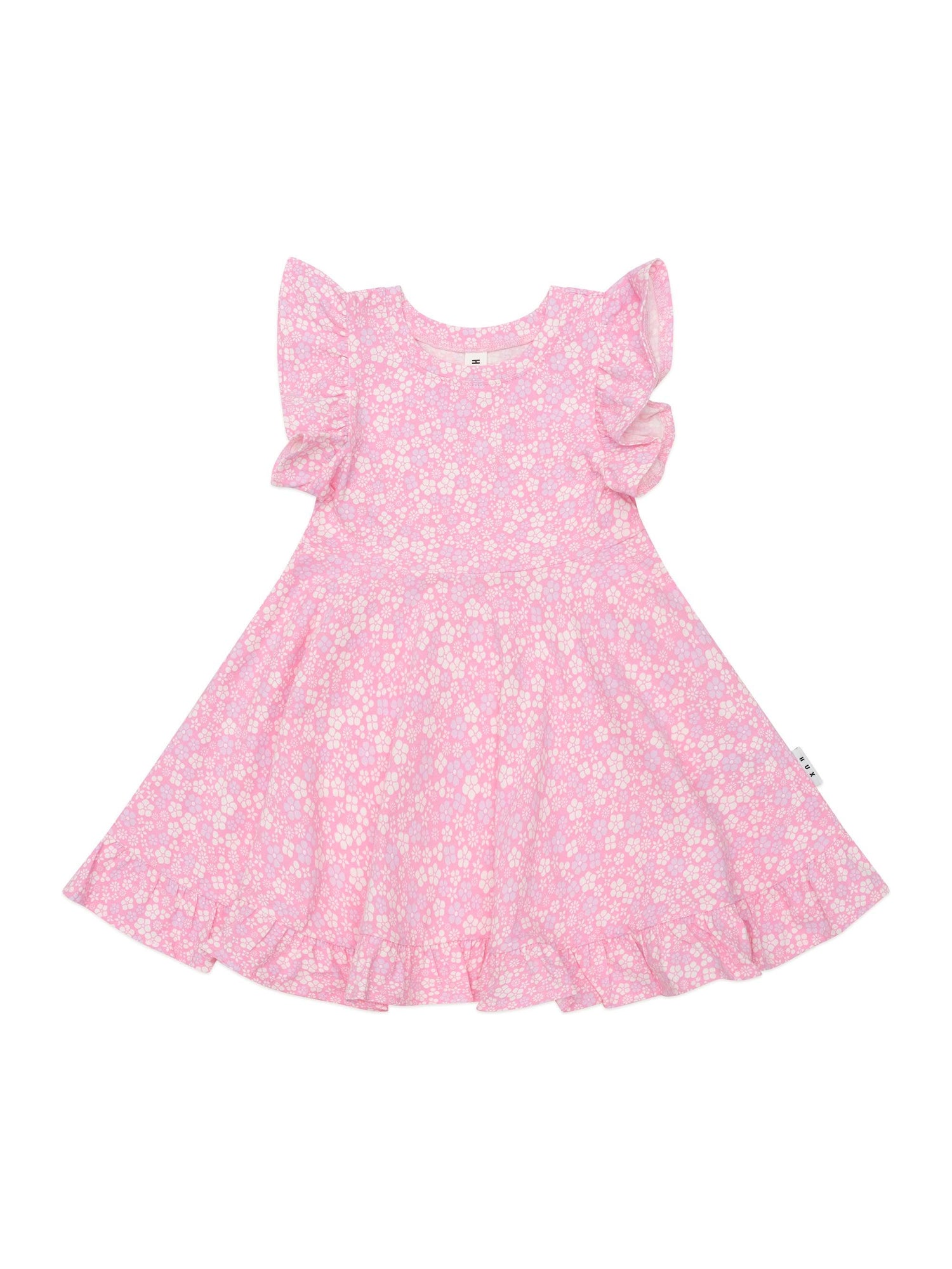 Huxbaby Ditsy Floral Frill Swing Dress - Peony