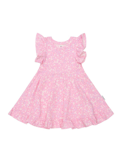 Huxbaby Ditsy Floral Frill Swing Dress - Peony