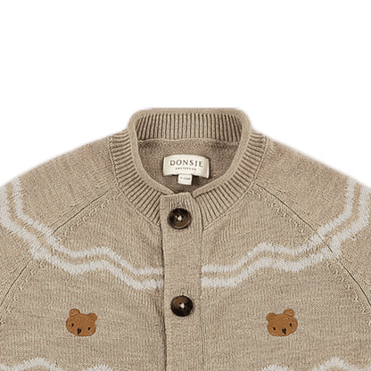 Donsje Guillaume Merino Wool Jumpsuit Bears - Latte Melange