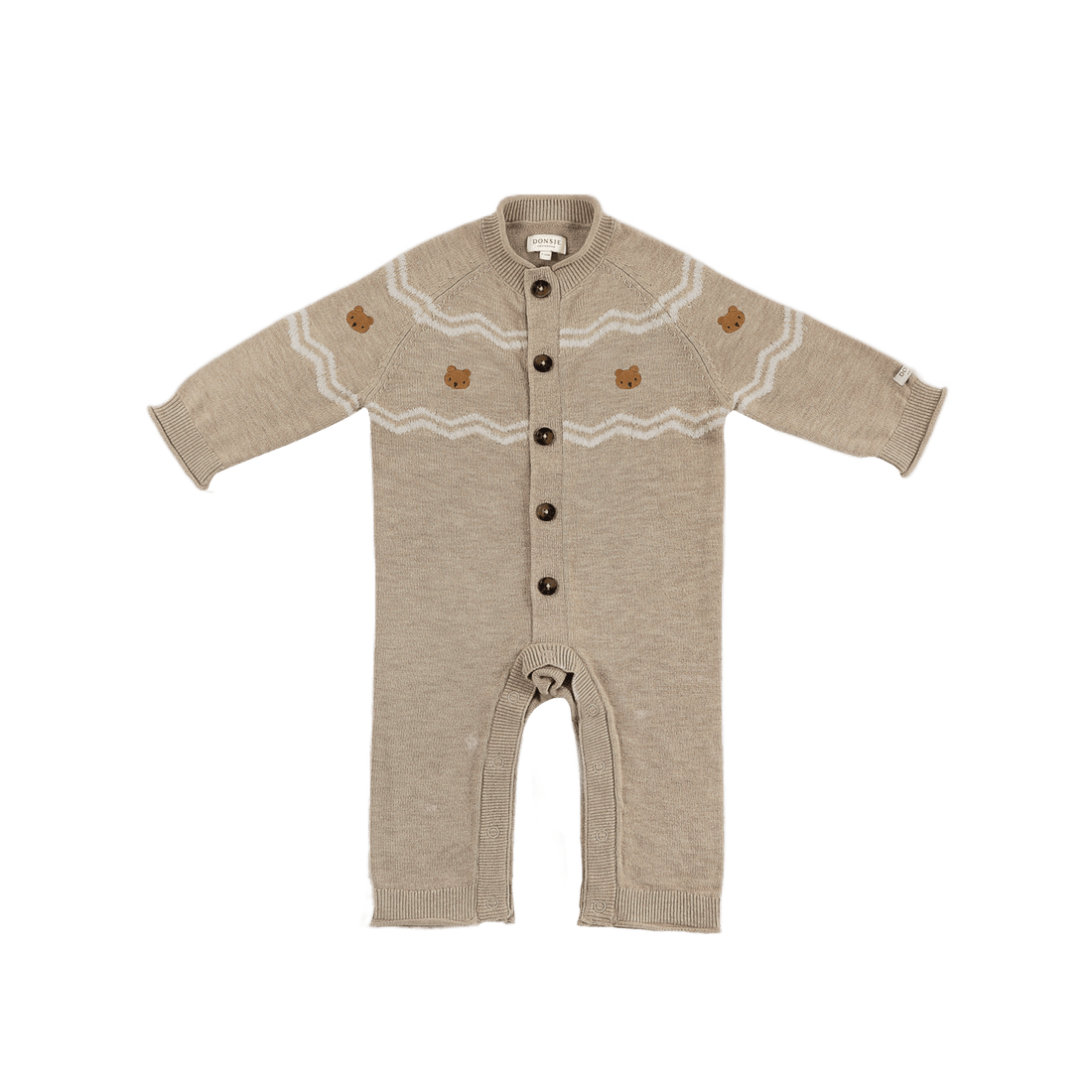Donsje Guillaume Merino Wool Jumpsuit Bears - Latte Melange