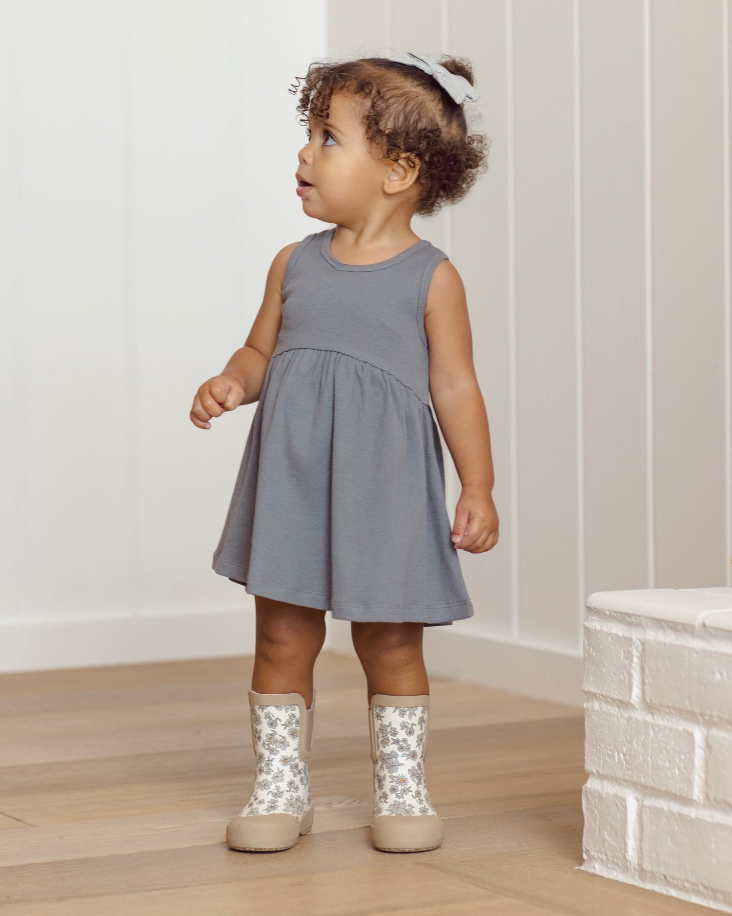 Quincy Mae Ribbed Tank Dress - Ocean