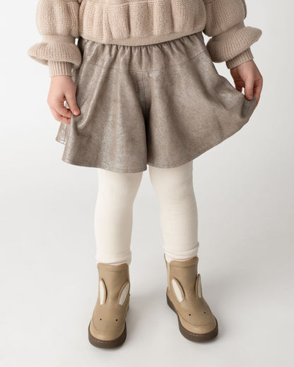 Donsje Giese Leather Shorts - Iron Grey Metallic