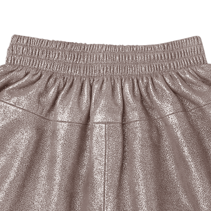 Donsje Giese Leather Shorts - Iron Grey Metallic