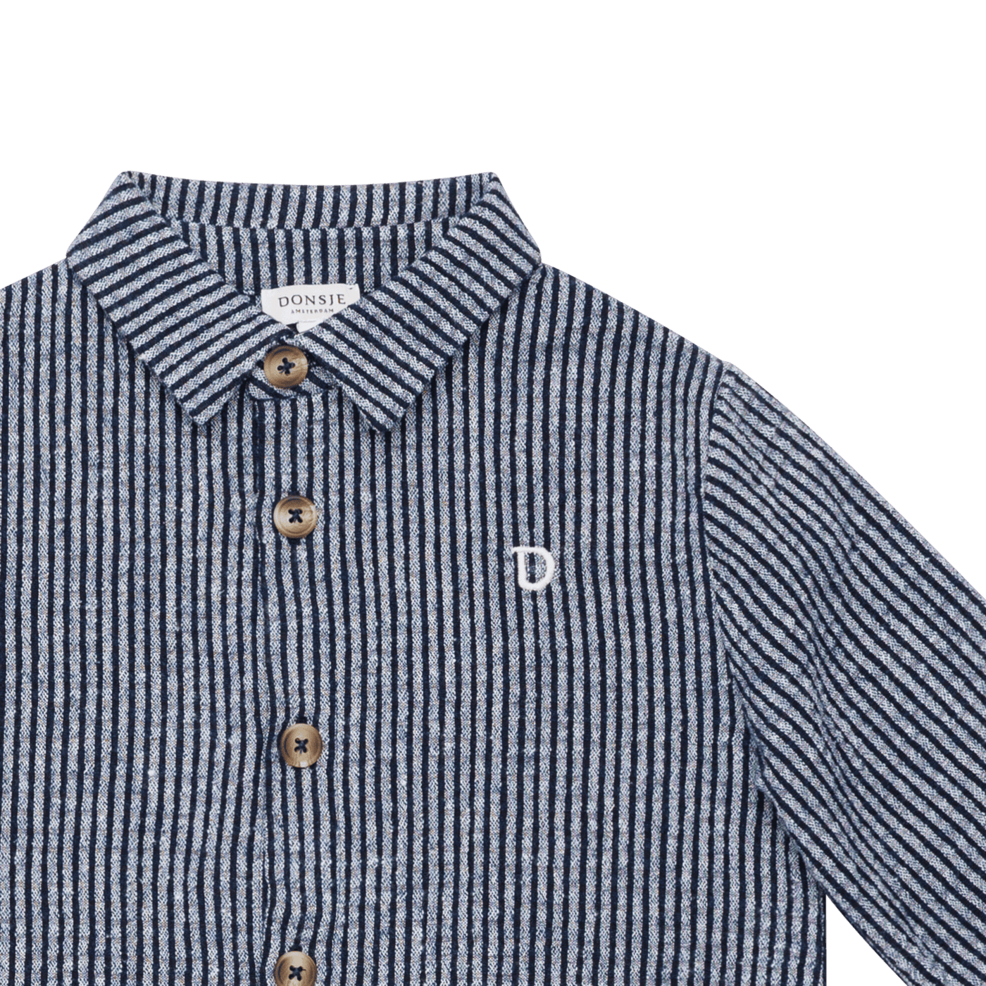 Donsje Chee Shirt - Navy Blue White Striped