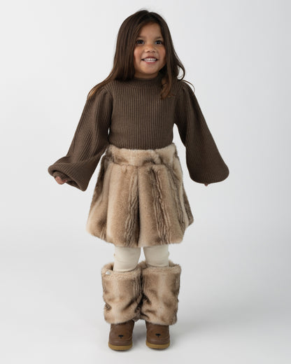 Donsje Isabelle Skirt - Soft Taupe Striped Teddy