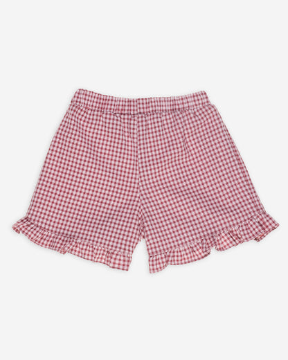 Yell-Oh Frilled Bermuda - Seersucker Sangria