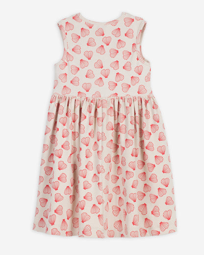 Yell-Oh Ribbed Dress Hearts Shells Allover