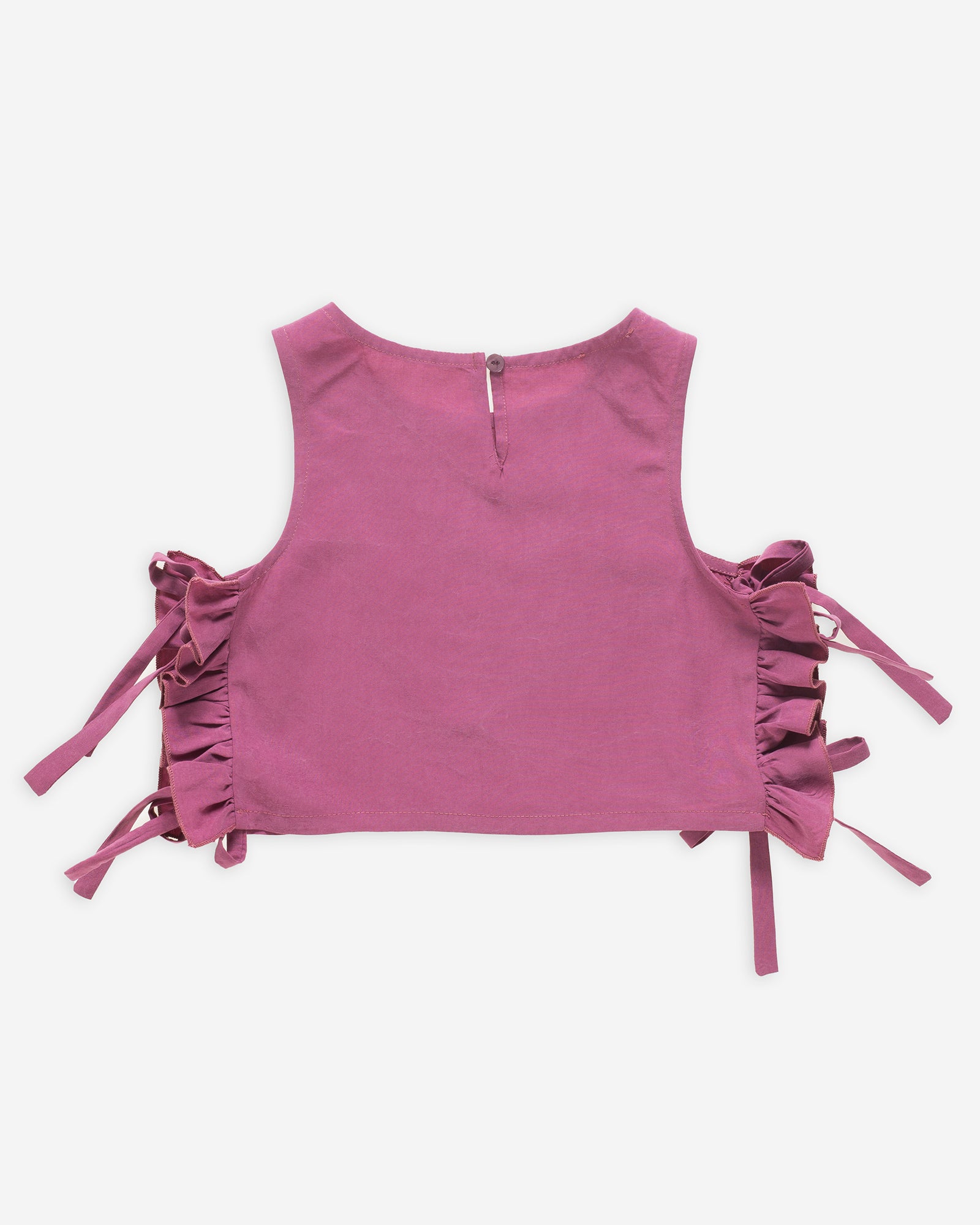 Yell-Oh Top With Bows In Tencel &amp; Linen Sangria