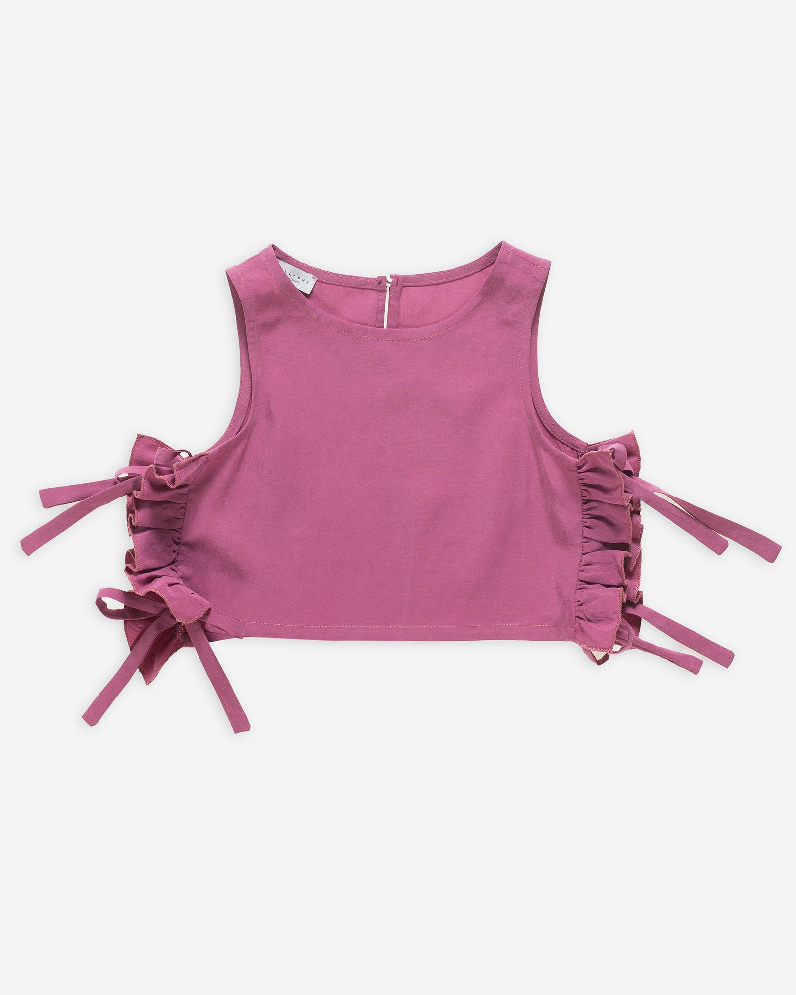 Yell-Oh Top With Bows In Tencel &amp; Linen Sangria