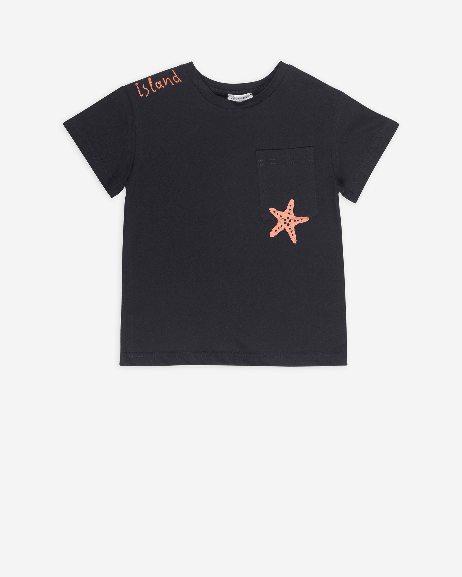 Yell-Oh Organic T-Shirt With Pocket - Black