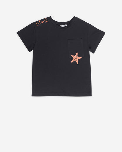 Yell-Oh Organic T-Shirt With Pocket - Black