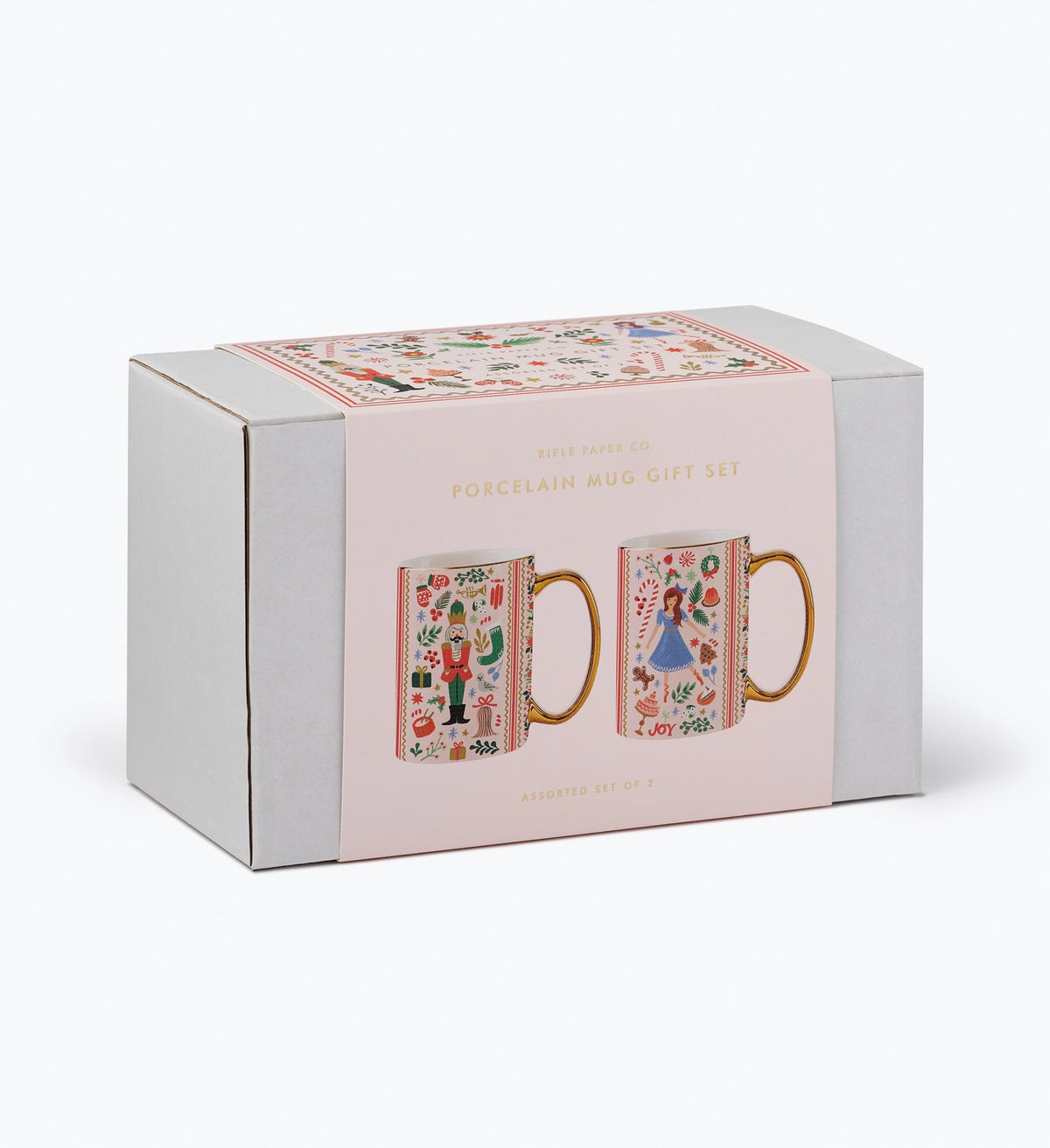 Rifle Paper Co. Porcelain Mug  Set Of 2 - Holly Jolly Nutcracker