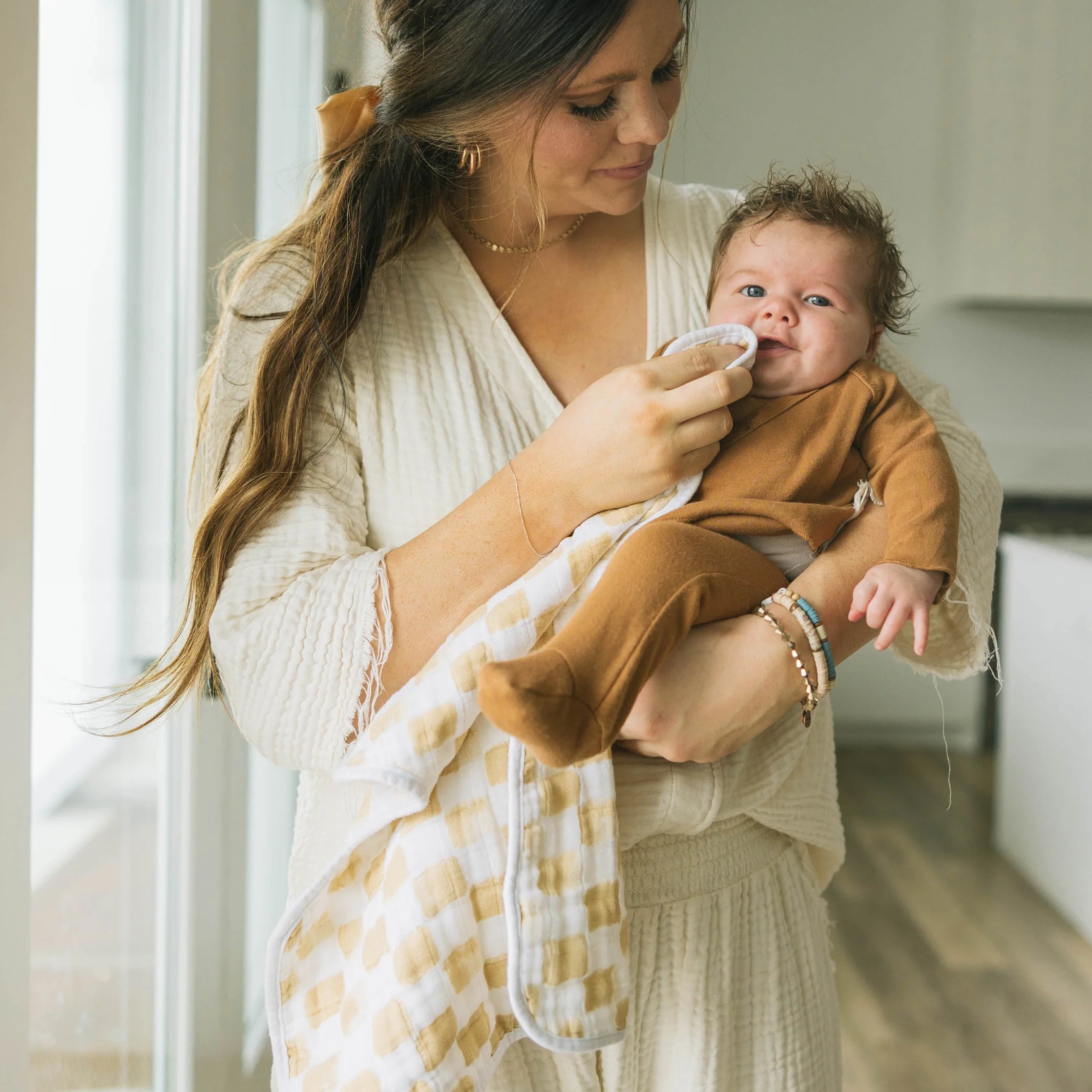 Little Unicorn Cotton Muslin Burp Cloth 2 Pack - Adobe Checker