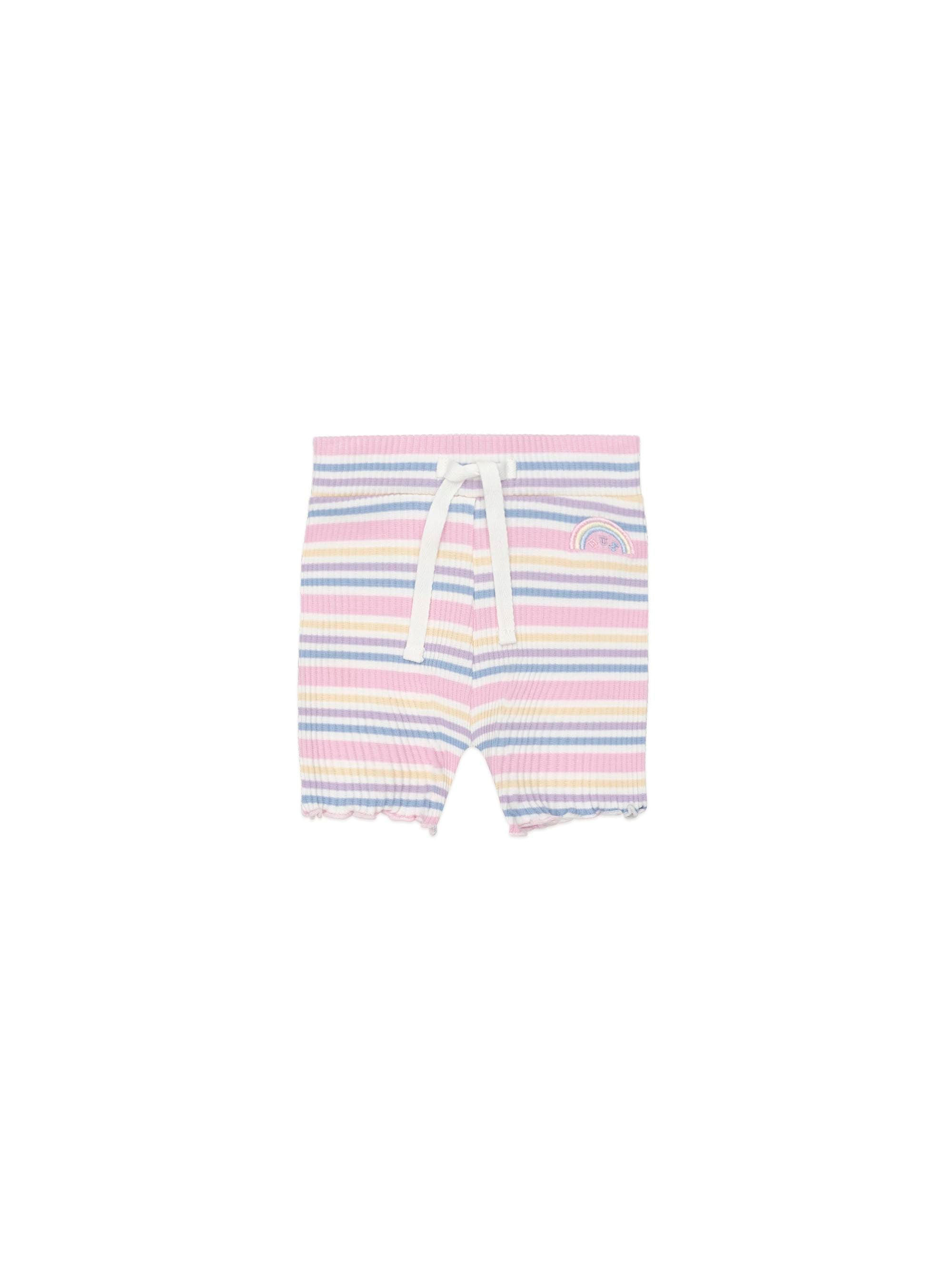Huxbaby Rainbow Stripe Rib Short - Multi