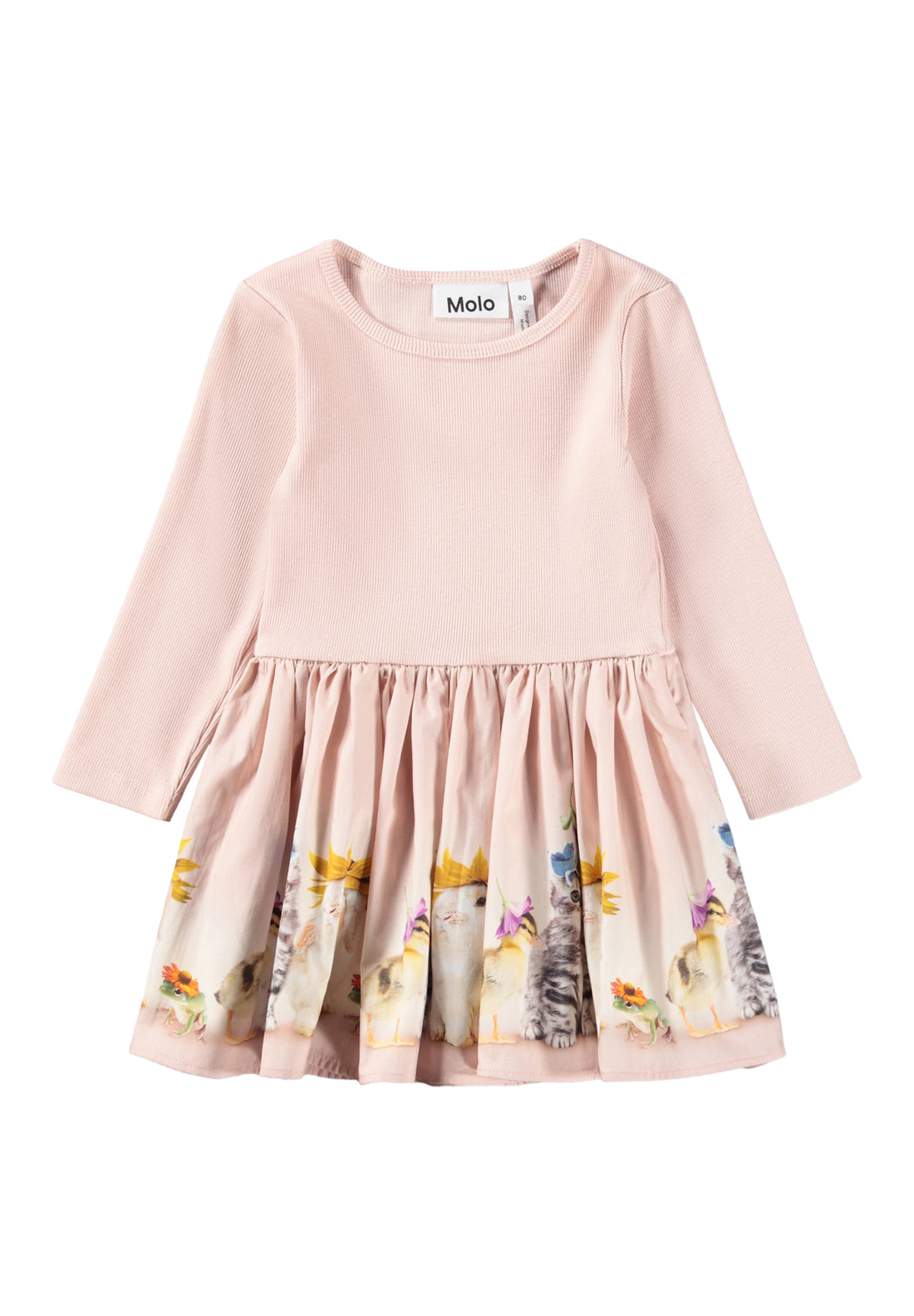 Molo Candi Long Sleeve Baby Dress - Funny Bunnies