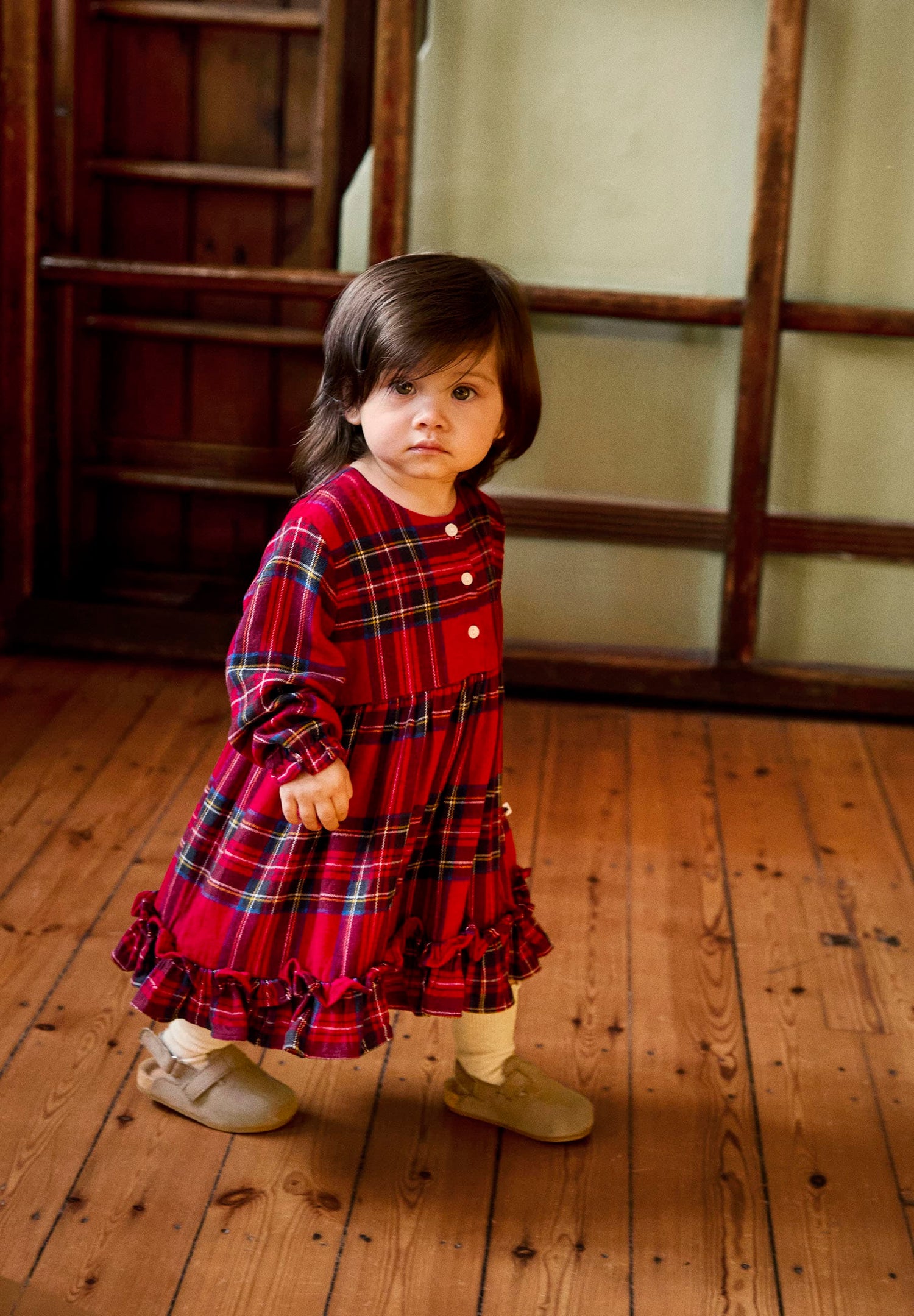 Molo Cele Long Sleeve Dress - Holiday Check