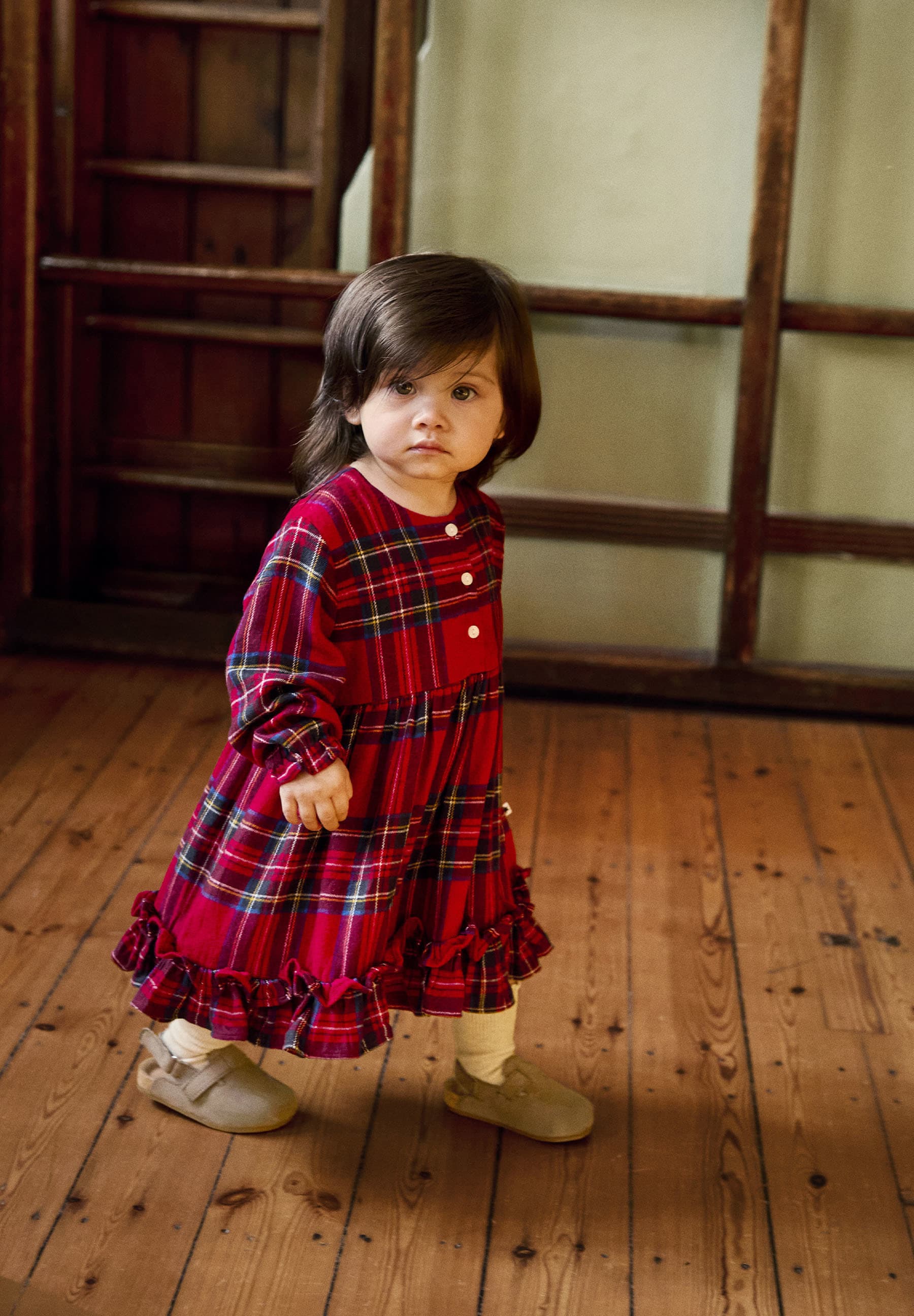 Molo Cele Long Sleeve Dress - Holiday Check