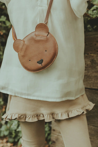 Donsje Britta Classic Purse Bear - Cognac Classic Leather