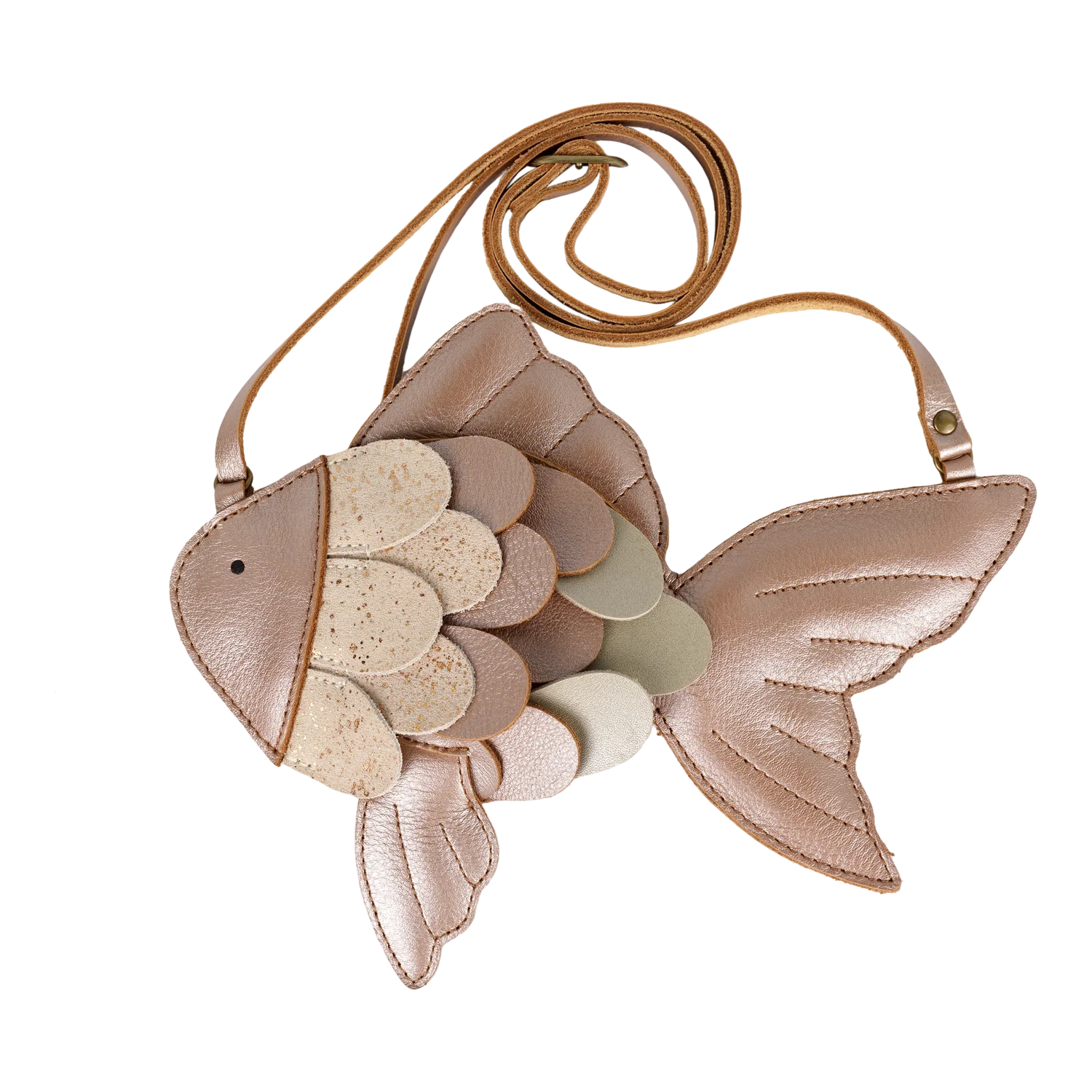 Donsje Thysa Purse Gold Fish - Clay Metallic Leather
