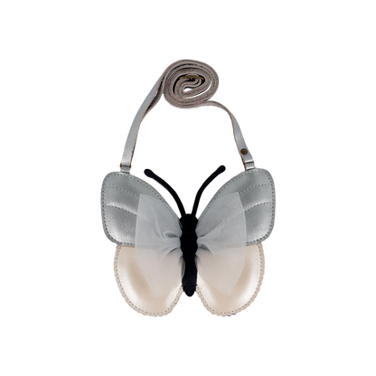 Donsje Alja Purse Vlinder - Silver Grey Metallic Leather