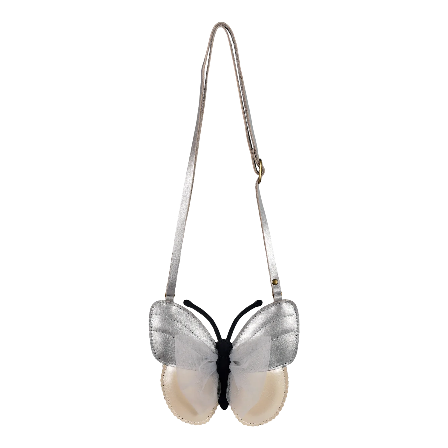 Donsje Alja Purse Vlinder - Silver Grey Metallic Leather