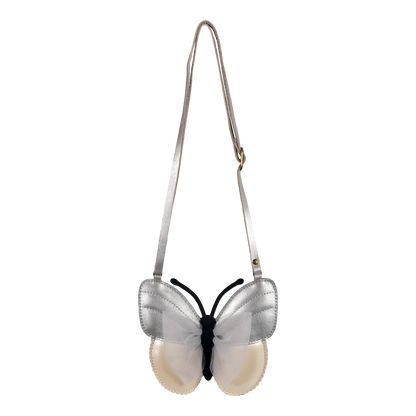 Donsje Alja Purse Vlinder - Silver Grey Metallic Leather