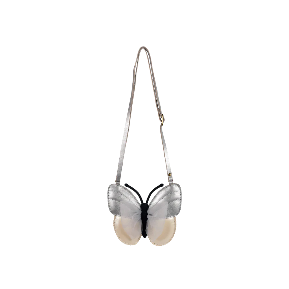 Donsje Alja Purse Vlinder - Silver Grey Metallic Leather