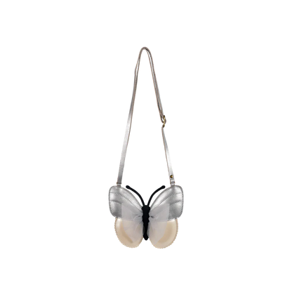 Donsje Alja Purse Vlinder - Silver Grey Metallic Leather