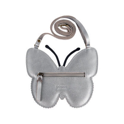 Donsje Alja Purse Vlinder - Silver Grey Metallic Leather