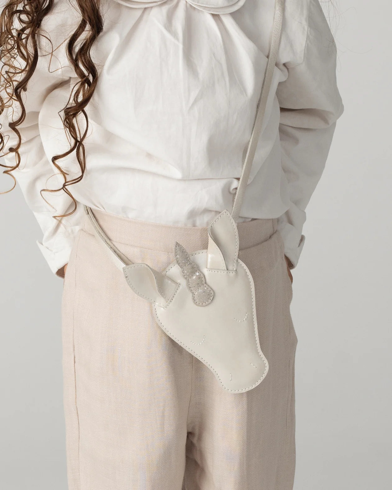 Donsje Blinc Purse Unicorn - Off White Metallic Leather