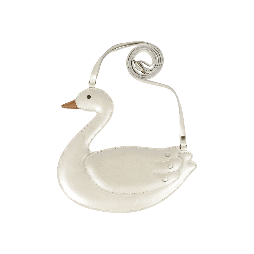 Donsje Chiem Purse | Swan - Off White Metallic Leather