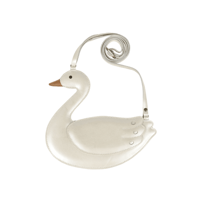 Donsje Chiem Purse | Swan - Off White Metallic Leather