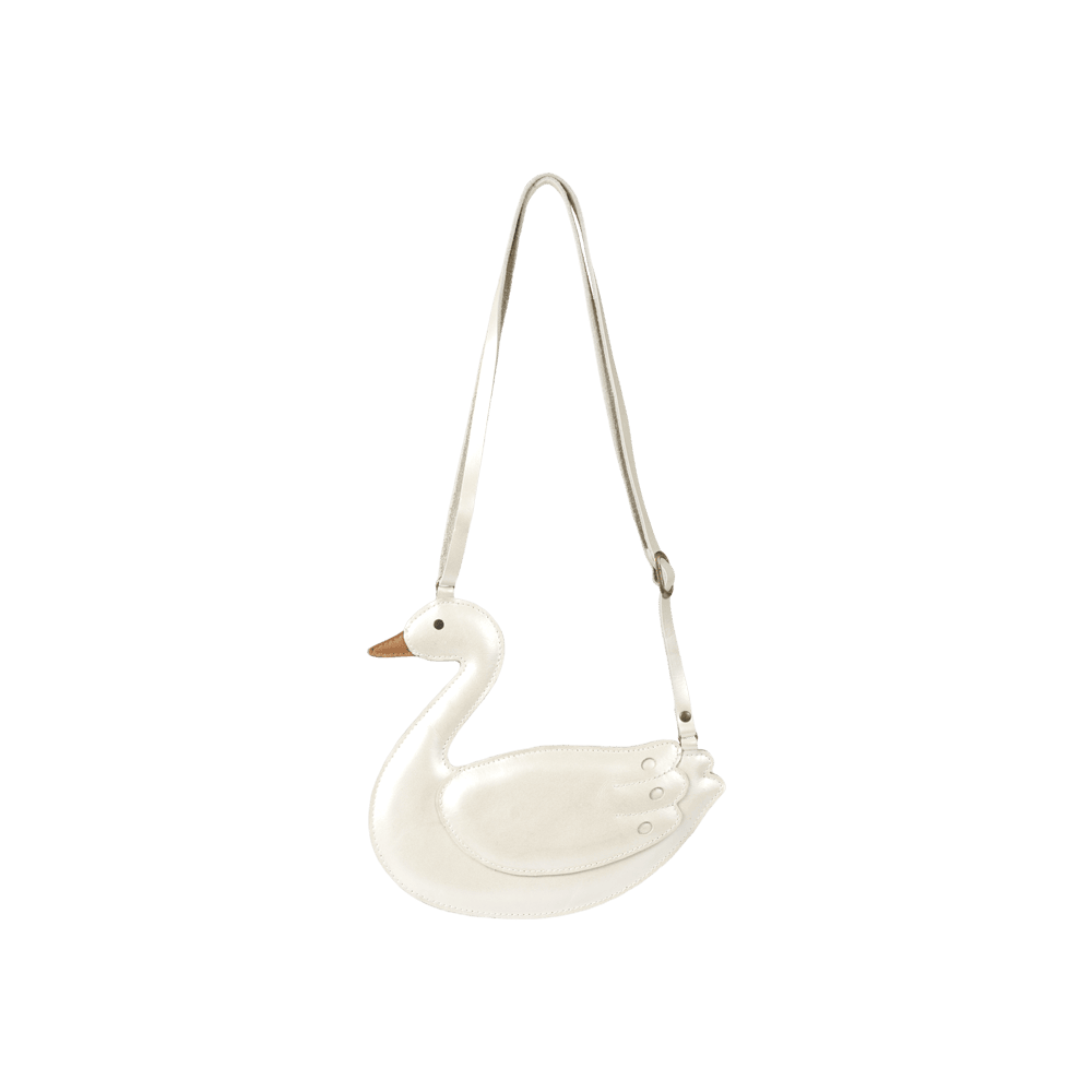 Donsje Chiem Purse | Swan - Off White Metallic Leather