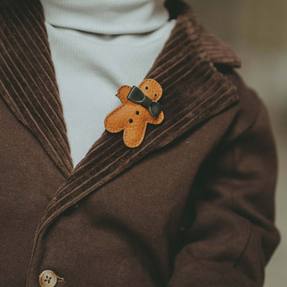 Donsje Wonda Hair Clip l Gingerbread - Toast Grain Leather
