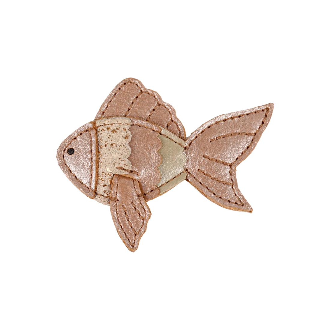 Donsje Gurt Hairclip Gold Fish - Clay Metallic Leather