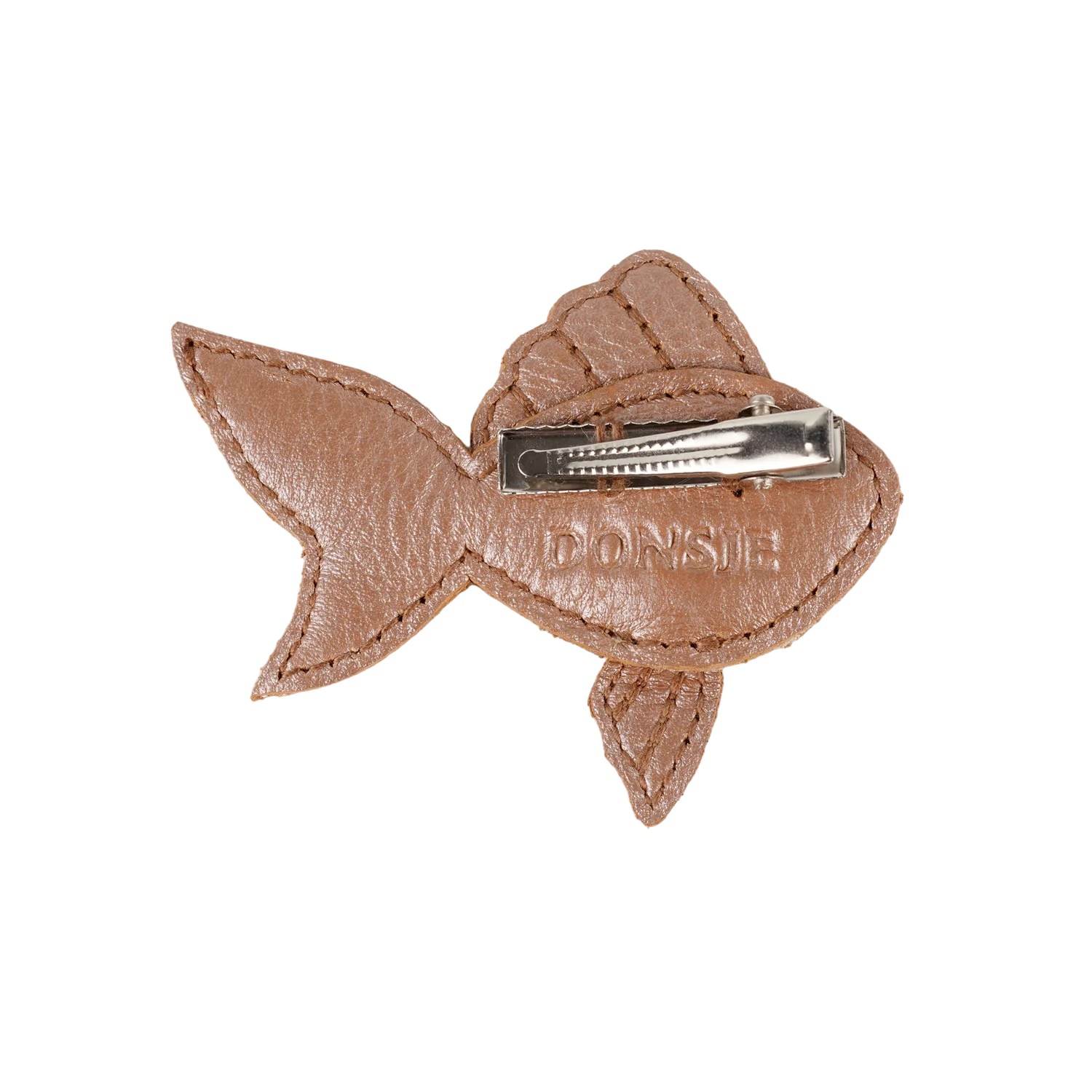Donsje Gurt Hairclip Gold Fish - Clay Metallic Leather
