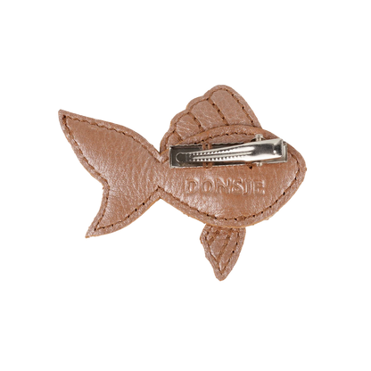 Donsje Gurt Hairclip Gold Fish - Clay Metallic Leather